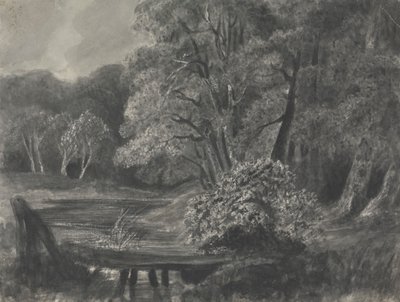 池のある風景 作： Unknown artist