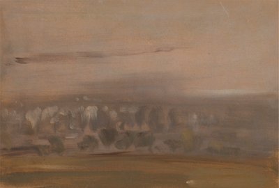 斜面に木々のある風景 作： Unknown artist