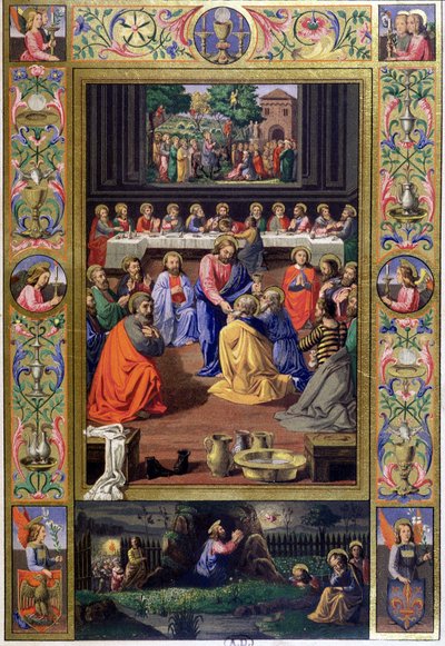 最後の晩餐 - 19世紀のイタリア文書の複製 (v.1500) 作： Unknown artist