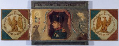 「フランスのデジレ」。ルイ18世の肖像とナポレオンの隠し肖像、1815年頃（油彩、カンヴァス、厚紙に貼付） 作： Unknown artist