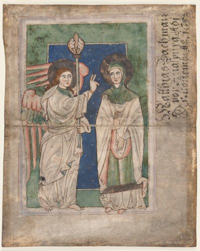 詩篇の葉(?): Annunciation (recto) 作： Unknown artist