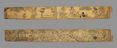 Chandrabhanu と Upendra Bhanja の Lavanyavati のロマンスからの葉 (インド人、1740 年に死亡) 作： Unknown artist