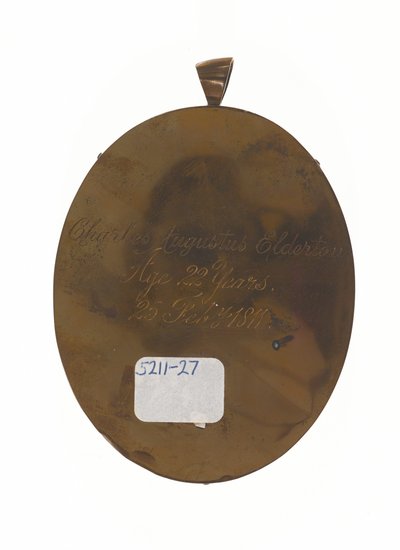 チャールズ・オーガスタス・エルダートン中尉（1789-1841）、第9マドラス・ネイティブ・インファントリー、1811年2月25日（象牙に描かれた細密画 作： Unknown artist