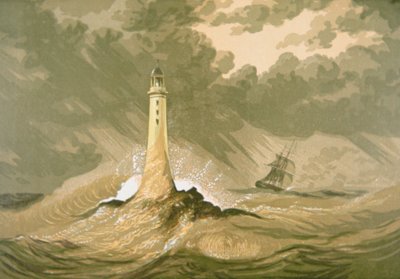 灯台と帆船 作： Unknown artist