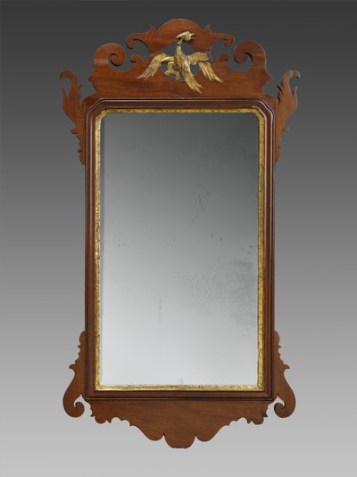 見るガラス、c。 1750-1820（マホガニー材突き板、正体不明の二次木材、金箔、鏡面ガラス） 作： Unknown artist