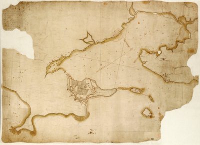ルイバーグ要塞と港、ケープ・ブレトン、1745年頃（写本） 作： Unknown artist