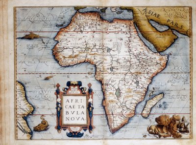 アブラハム・オルテリウス（1527-1598）の「Theatrum Orbis Terrarum」から抜粋したアフリカの地図（1574年 作： Unknown artist