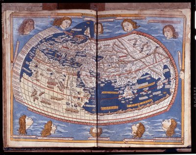 1482年に出版されたプトレマイオスの地図。 作： Unknown artist