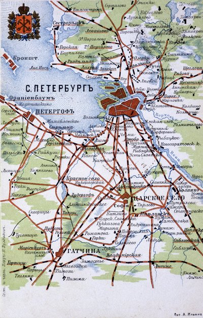 サンクトペテルブルクの地図 作： Unknown artist