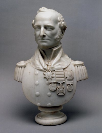 サー・チャールズ・フィリップ・ベルソン少将（KCB）の大理石製肖像胸像 作： Unknown artist