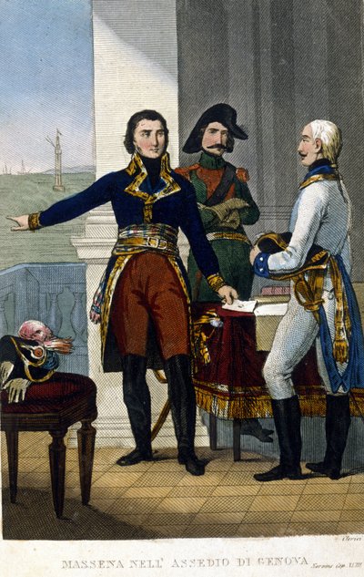 アンドレ・マセナ元帥（1756-1817）、1800年4月のゲネス包囲戦にて 作： Unknown artist