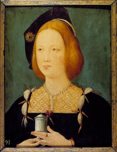 Mary Tudor, Queen of France - Mary Tudor of England (1496-1534) Louis XIIの第3夫人の肖像。16世紀の匿名の絵画。パリ、装飾美術 作： Unknown artist