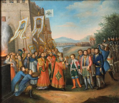 Michel Ier de Russie (1596-1645) - Mikhail Feodorovichが3月14日にロシアの王座に召喚される。 作： Unknown artist