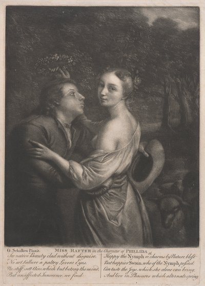 Miss Rafter (1711-1785) no personagem de Phillida 作： Unknown artist