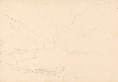 山岳風景と湖 作： Unknown artist