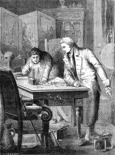 ニコルソンとカーライル、ヴォルタの電池を通して水を分解、ロンドン 1800年5月2日 作： Unknown artist