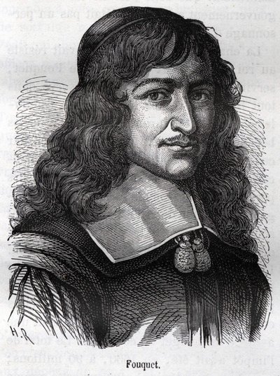 ニコラ・フーケ（1615～1680）、フランスの政治家。アンリ・マルタンの『フランス史』からの挿絵。19世紀 作： Unknown artist