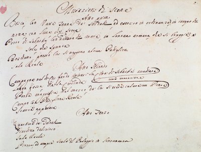 ジュゼッペ・アルドロヴァンディーニのオペラ「ミトリデート」の上演に関するメモ（1706年 作： Unknown artist