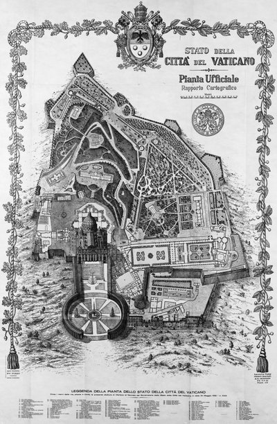 バチカン市国の公式地図 作： Unknown artist