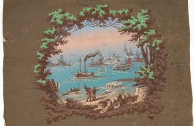 ハーバー シーンのオーバードア 作： Unknown artist