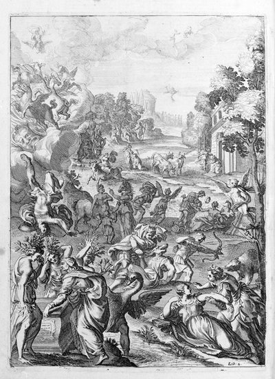 オヴィド（オヴィディウス） - 第15巻の挿絵 - （P. Ovidii Nasonis Metamorphose libri XV um notis TH. Farnabii.）Thomas Farnaby (Farnabia) (1575-1647)によるメモ。 作： Unknown artist