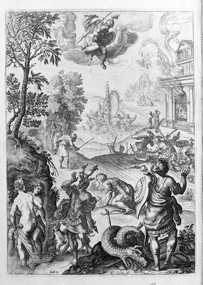 オヴィド（オヴィディウス） - 第15巻の挿絵 - （P. Ovidii Nasonis Metamorphose libri XV um notis TH. Farnabii.）Thomas Farnaby (Farnabia) (1575-1647)によるメモ。 作： Unknown artist