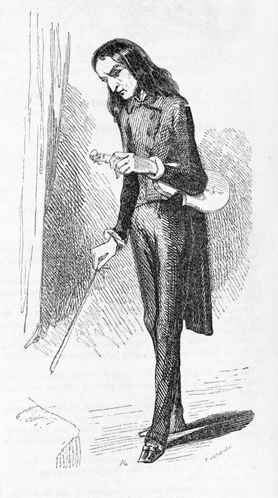 パガニーニ・ニコロ（1782～1840）、彫刻、イタリアの作曲家・ヴァイオリニスト。 作： Unknown artist