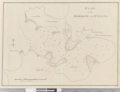 ページ 37c セントルシアの港の平面図 作： Unknown artist
