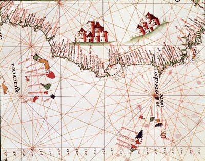 カーボベルデ、カナリア諸島の島々を表す海洋図案のページ 作： Unknown artist