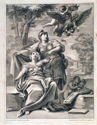 Pietro Locatelli (1695-1764)の "Opus 1"(12 concerti grossi)の楽譜の扉のページ - Locatelliの "12 concertos grossos "の楽譜 1721 Bologna, civico museo musicale 作： Unknown artist