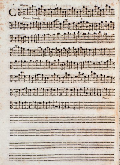 TomasoAlbinoniによる "" Concerti a five、Op。5 ""の楽譜のページ 作： Unknown artist