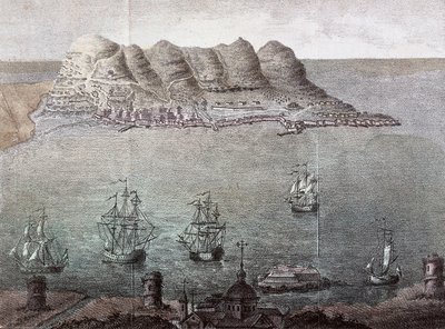ジブラルタルとデトロイトの全景。19世紀 マドリッド、国立図書館 作： Unknown artist