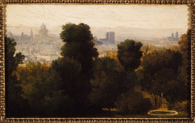 ベルヴィルの高台から見たパリ；1840年頃、現在の19区（油彩・カンヴァス） 作： Unknown artist