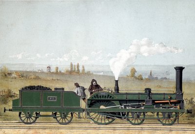 ストラスブール鉄道（クランプトン方式）の旅客用機関車と石炭貨車 作： Unknown artist