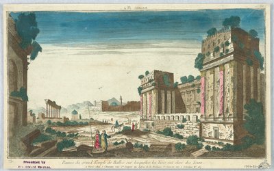 のぞき見ショー、バルベック Pl. 4、トルコ人が塔を建てたバルベックの大神殿の遺跡、60 作： Unknown artist