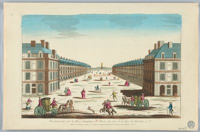 のぞき見ショー、パリのドフィネ広場の透視図、Rue de Harlay の側から、No. 162 作： Unknown artist