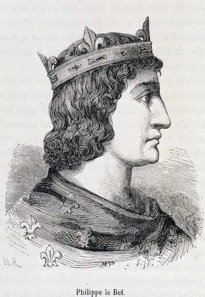 Philippe IV le Bel (1268 - 1314) - Henri Martin著「Histoire de France populaire」（Jouvet, Paris, T.1）による。 作： Unknown artist