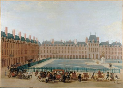 ロワイヤル広場、1660年頃、王の馬車の通り道。現在のヴォージュ広場、4区、1655-1665年頃（油彩・カンヴァス） 作： Unknown artist