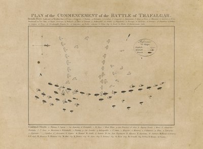 トラファルガーの海戦開始図 作： Unknown artist