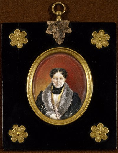バレエ マスター チャールズ ルイ (シャルル＝ルイ) ディドロ (1767-1837) の肖像 (バレエ マスター C. L. ディドロの肖像)。 匿名の作品、厚紙に油彩、1820 年頃。19 世紀の肖像画、古典主義。 ステート ミュージアム オブ シアター アンド ミュージック アート、セント ピーターズ 作： Unknown artist