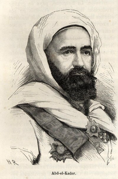 Abd - El - Kader (Abd El-Kader) (アブド・エル・カーダー) (1807 - 1883)の肖像。 作： Unknown artist