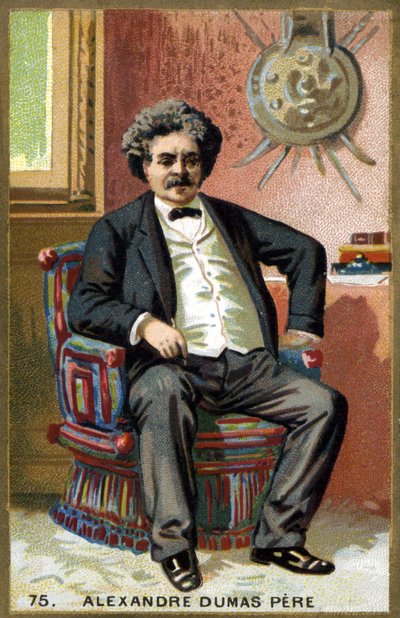 アレクサンドル・デュマ父（1802 - 1870）の肖像。19世紀末のクロモリトグラフ。 作： Unknown artist