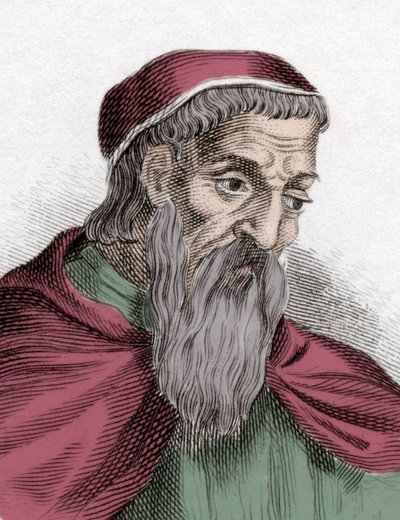 イタリアの探検家、アメリゴ・ヴェスプッチ（1454-1512）の肖像。19世紀のエングレーヴィング。 作： Unknown artist