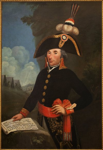 師団長の制服を着たアンドレ・マッセナ（1758-1817、リヴォリ公とエスリング公、帝国軍のマレシャル）の肖像。匿名の絵画、油彩・キャンバス 1796年、肖像 作： Unknown artist