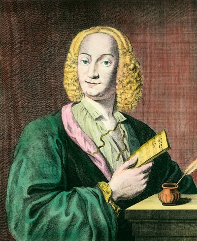 イタリアの作曲家、アントニオ・ヴィヴァルディ（1678-1741）の肖像。18世紀のエングレーヴィング。個人蔵 作： Unknown artist