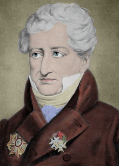 フランスの博物学者、ジョルジュ・キュヴィエ男爵（1769-1832）の肖像。 作： Unknown artist