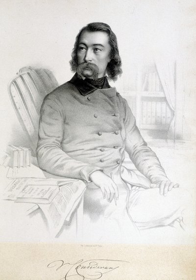 アンファンタン神父として知られるバルテルミー・プロスペル・アンファンタン（1796-1864）、サン・シモニア（聖シモニア）の肖像 作： Unknown artist
