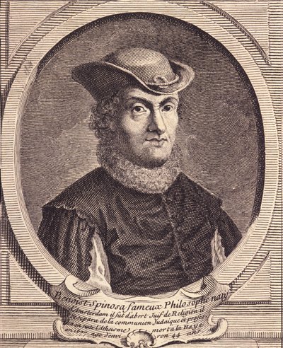 オランダの哲学者、バルーク・スピノザ（1632-1677）の肖像。18世紀のエングレーヴィング。 作： Unknown artist