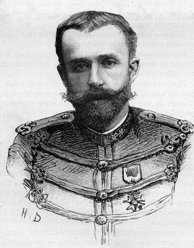 1887年にカタブイでのカヌー事故で亡くなったキャプテン・ヘンリー・プレグナーの肖像。 作： Unknown artist