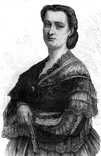カルロッタ・パッティ（1835-1889）は、アデリーナ・パッティの妹で叙情的な歌手。 作： Unknown artist